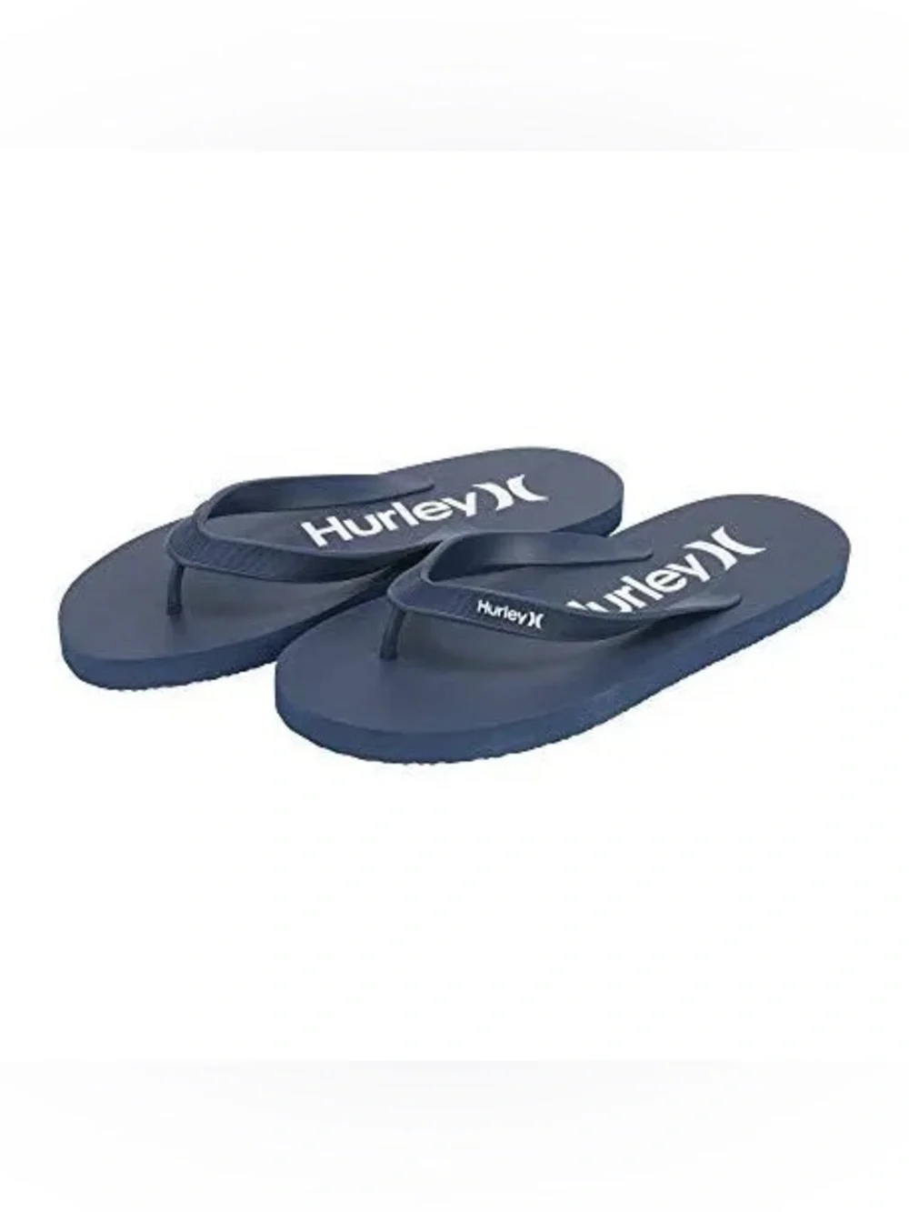 NWT Hurley Mens Navy Blue Logo Flip Flops, Size 9